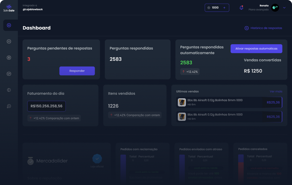 Mockup da plataforma SolvSale em um laptop e celular